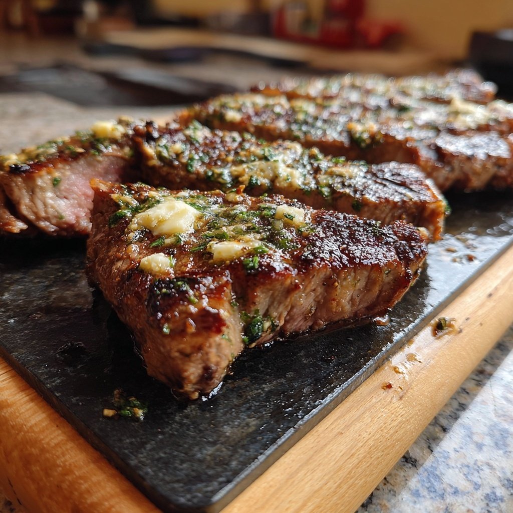 Gegrilltes Rindersteak Mit Knoblauch Kräuter Butter
