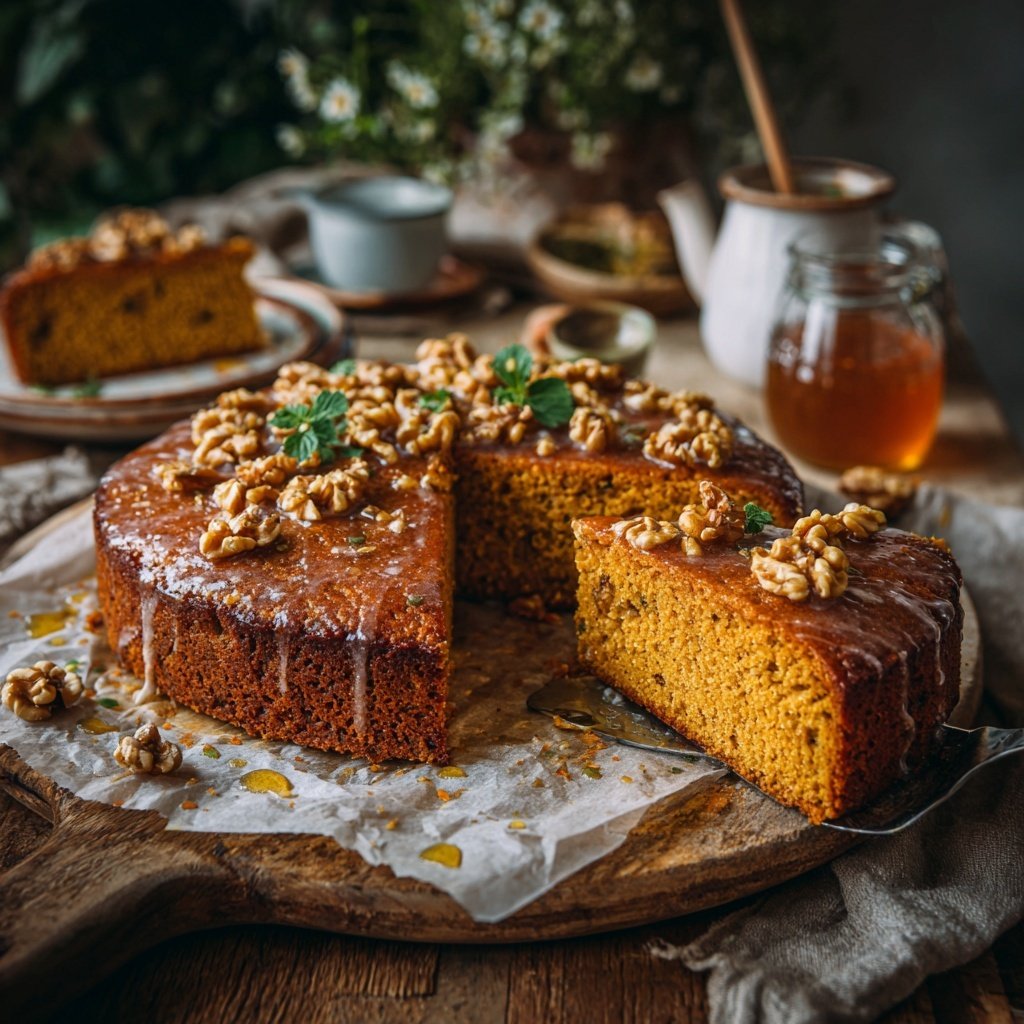 Karottenkuchen Mit Honig Glasur