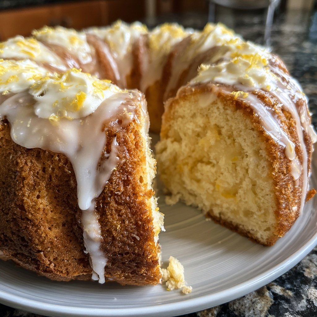 Zitronenkuchen mit Frischkäse-Topping
