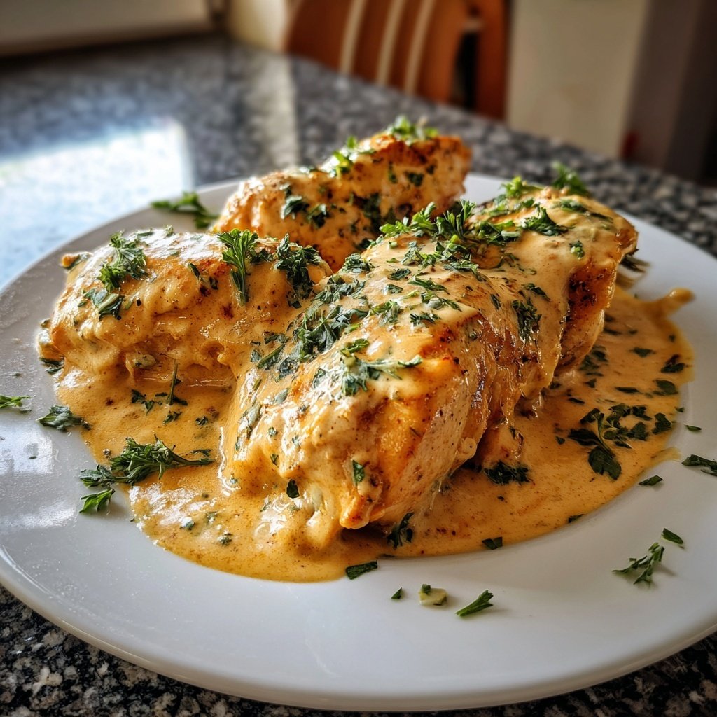 Hähnchenbrust in Sahnesauce