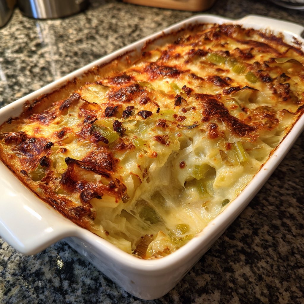 Kartoffelgratin mit Lauch