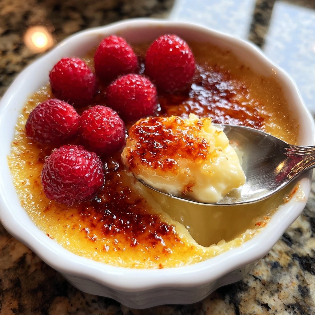 Crème Brûlée mit Himbeeren
