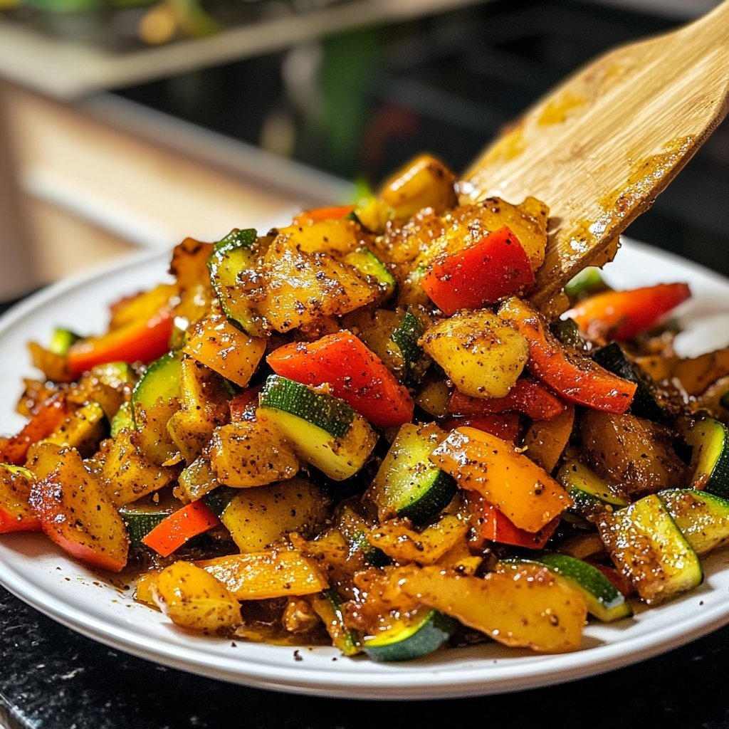 Gemüsepfanne mit Ingwer