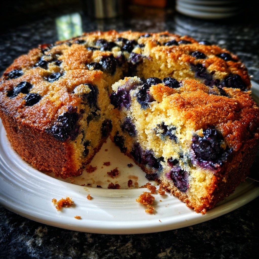 Bananenkuchen mit Blaubeeren