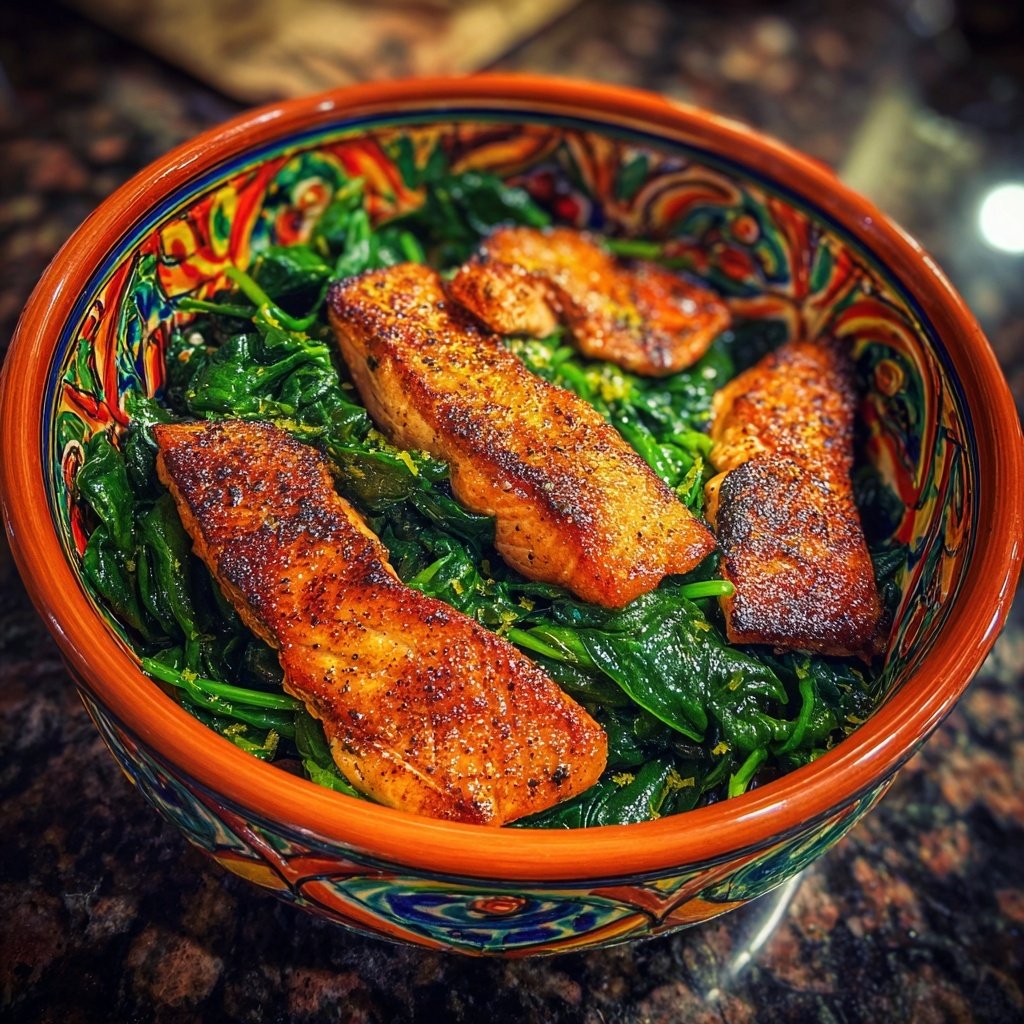 Kalorienarme Lachs Bowl Mit Spinat