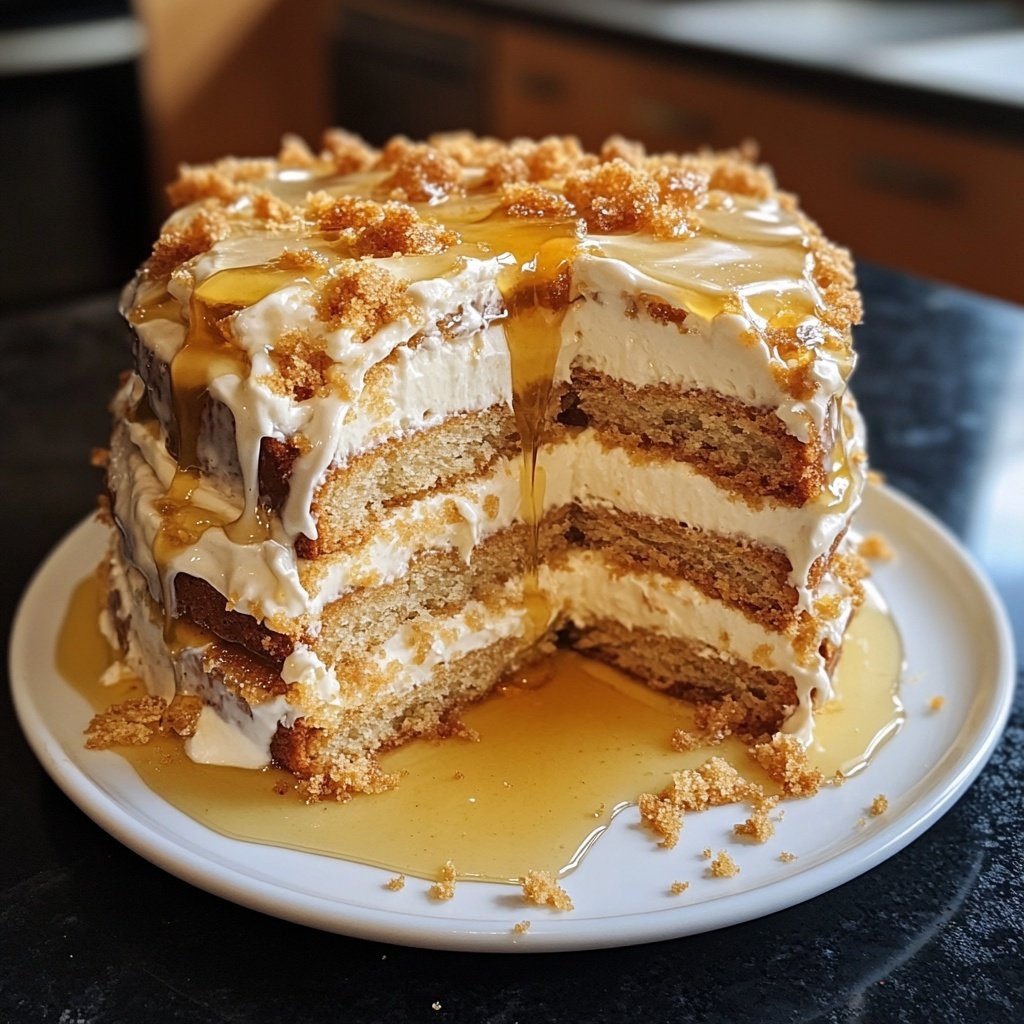 Honigtorte mit Milchmädchencreme