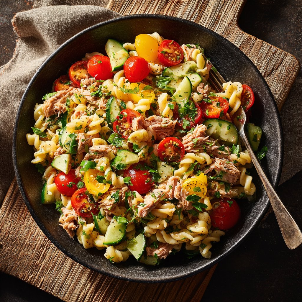 Mediterraner Nudelsalat Mit Thunfisch